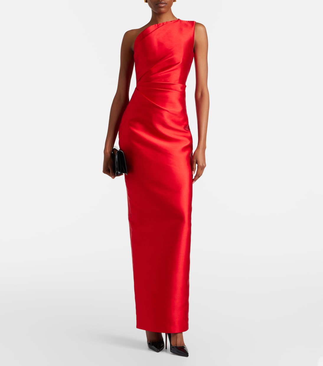 Kira One-Shoulder-Maxikleid aus Satin | Solace London