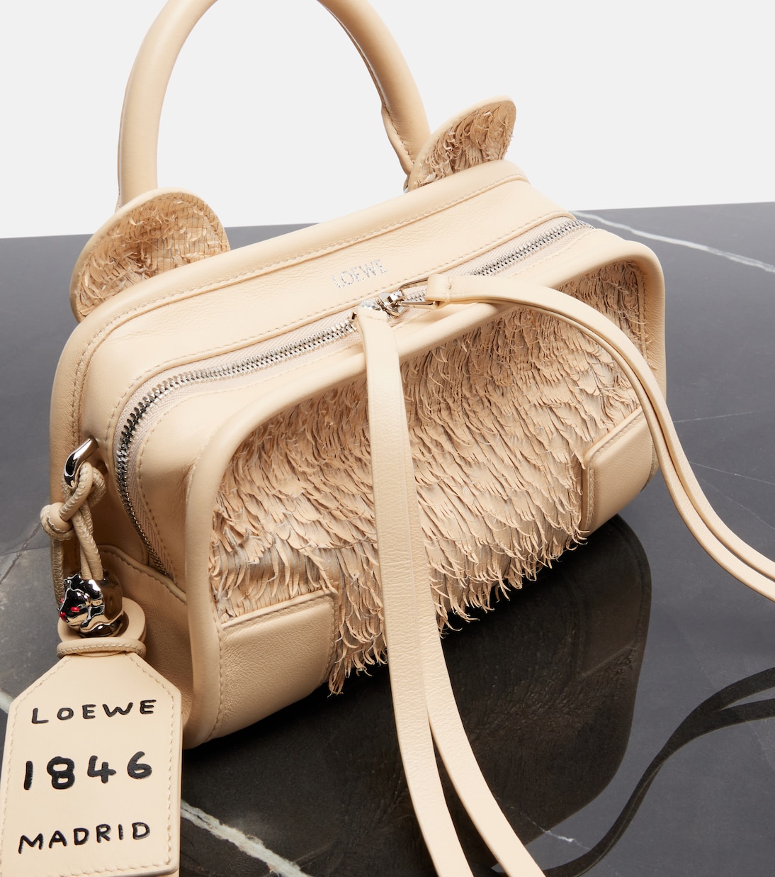 Tote Bag Amazona 180 Lion Fringed Cut Mini | Loewe