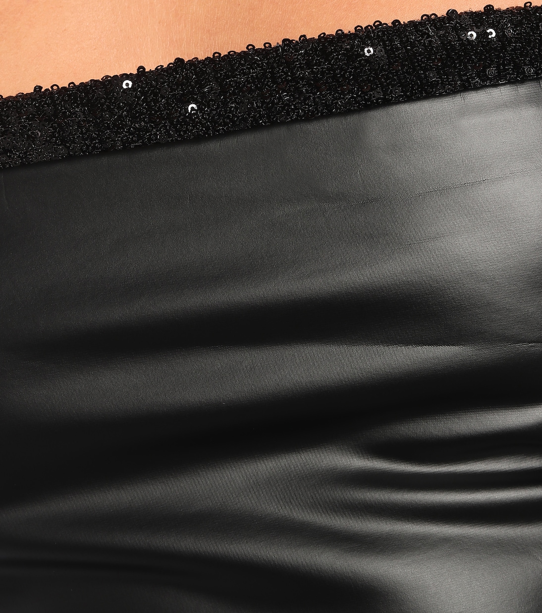 Off-shoulder faux leather jumpsuit | Halpern