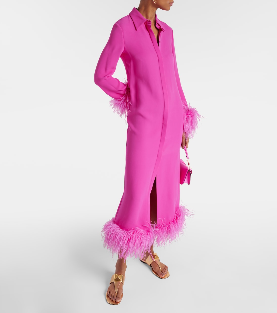 Sandalen One Stud aus Metallic-Leder | Valentino Garavani