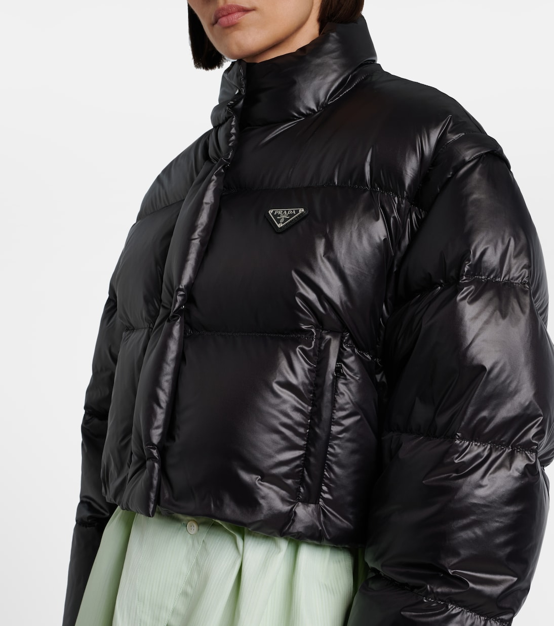 Cropped-Daunenjacke aus Re-Nylon | Prada