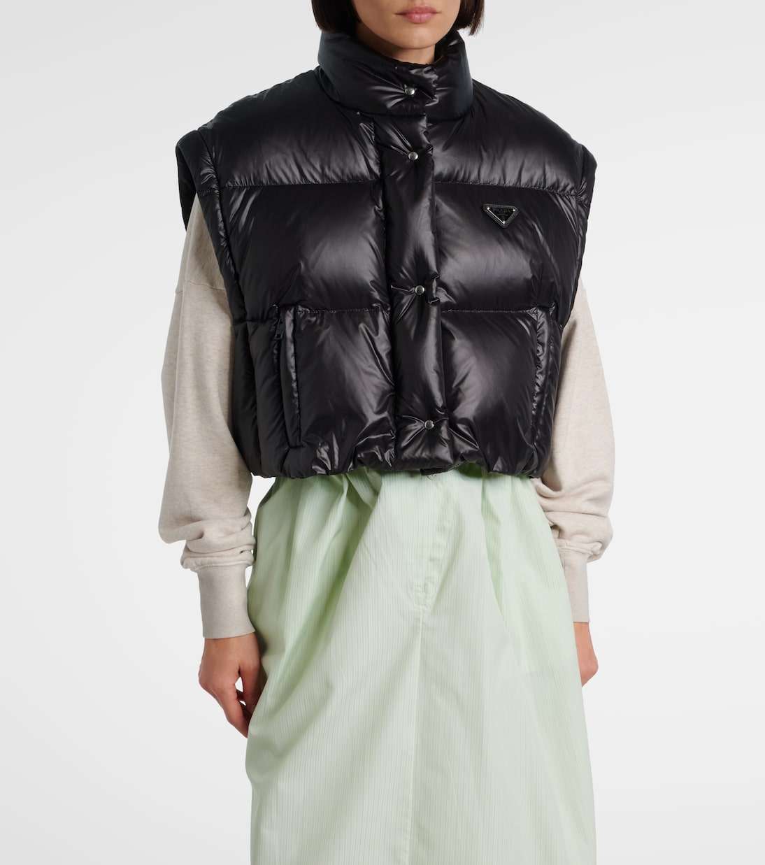 Cropped-Daunenjacke aus Re-Nylon | Prada