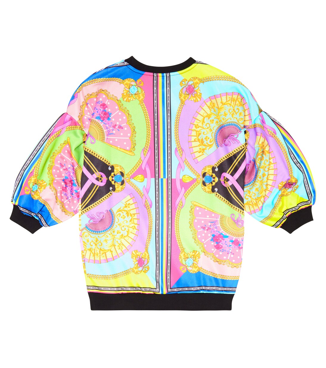 I Ventagli cotton-blend sweatshirt dress | Versace Kids