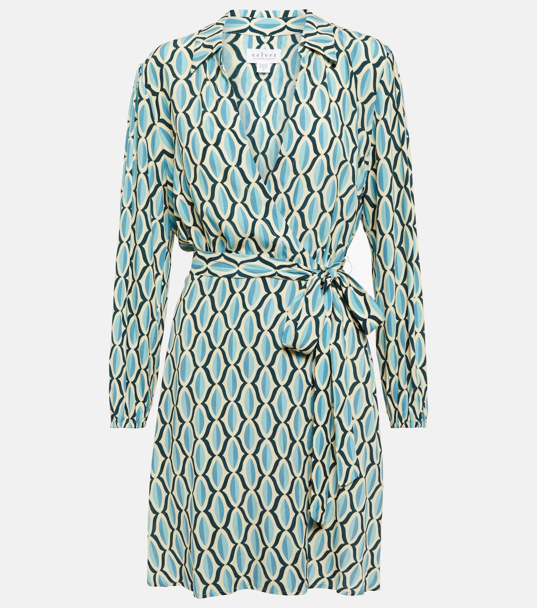 Gabriella 프린트 랩 미니드레스 | Velvet