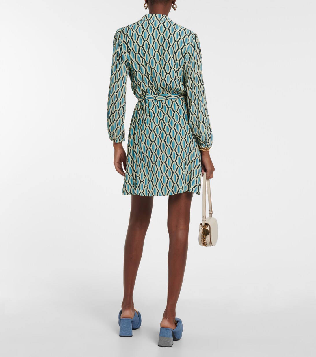 Gabriella 프린트 랩 미니드레스 | Velvet