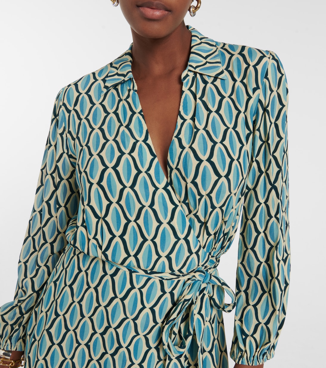 Gabriella 프린트 랩 미니드레스 | Velvet