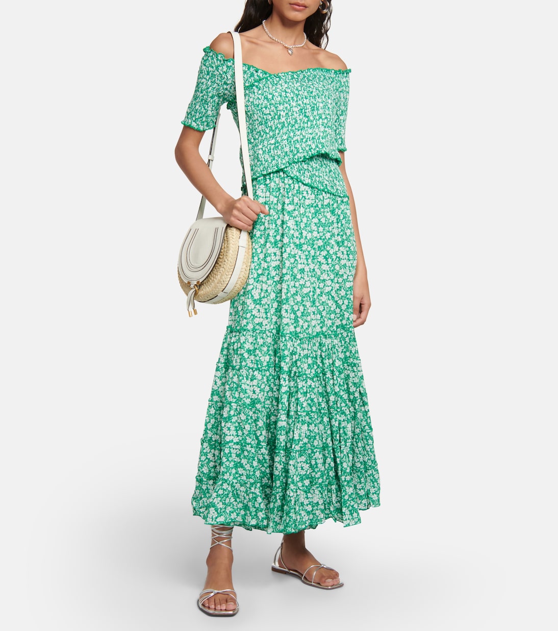Robe midi Soledad à fleurs | Poupette St Barth