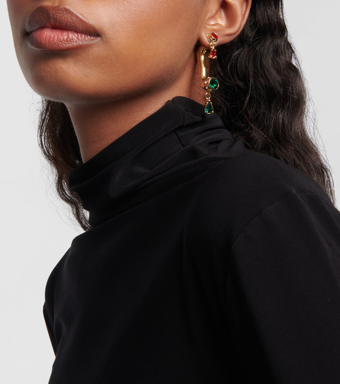 Boucle d'oreille unique Mono Phone à cristaux | Rabanne