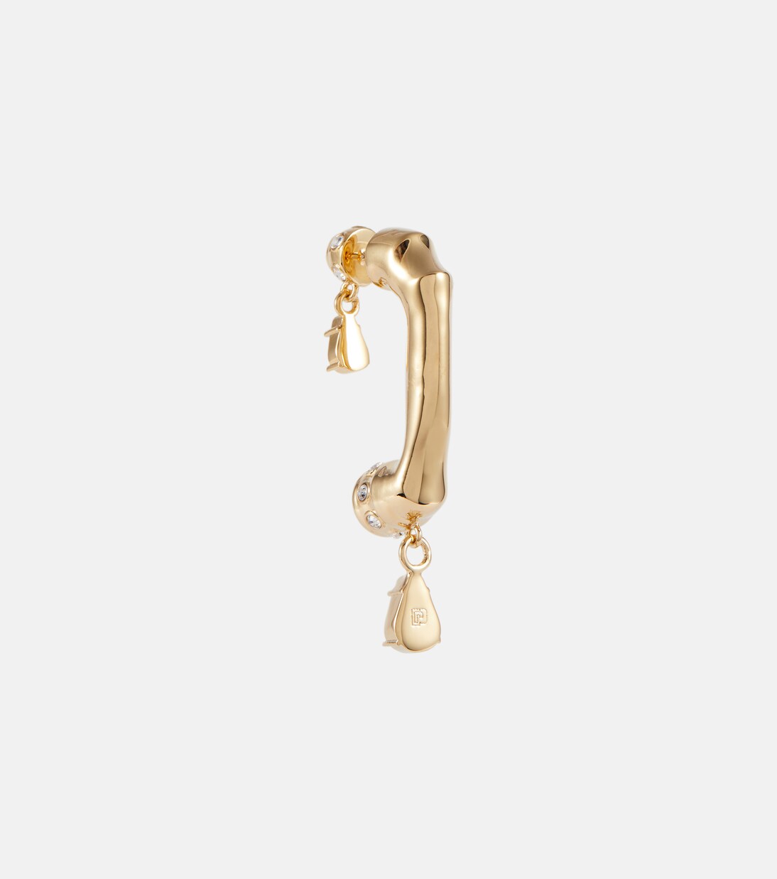 Boucle d'oreille unique Mono Phone à cristaux | Rabanne