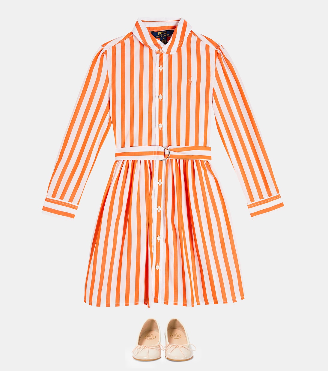 Striped cotton poplin shirt dress | Polo Ralph Lauren Kids