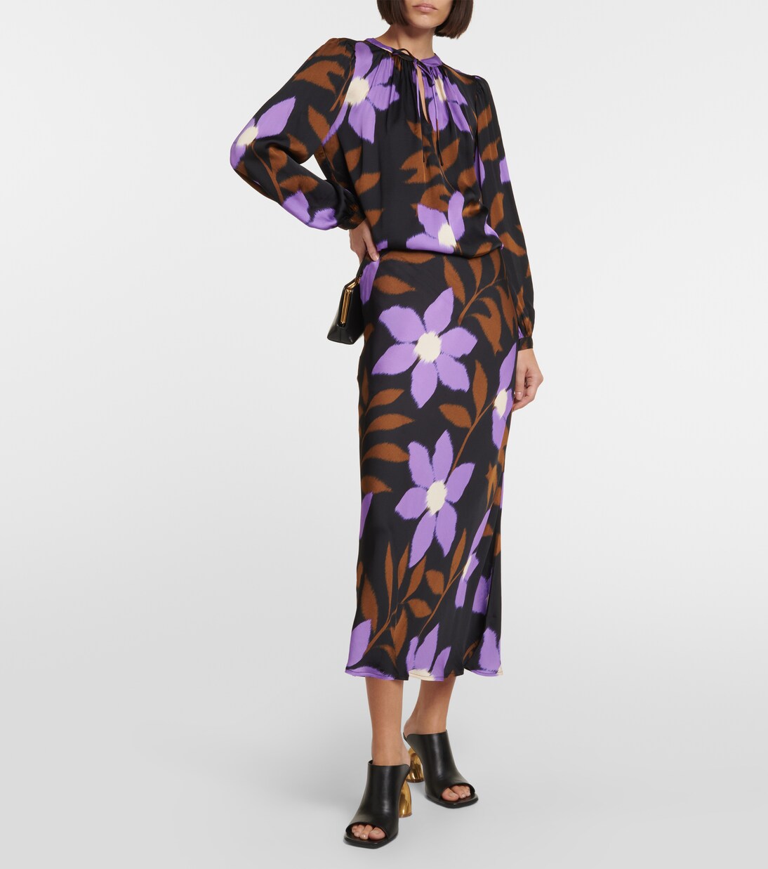 Bedrucktes Top Isa aus Satin | Velvet