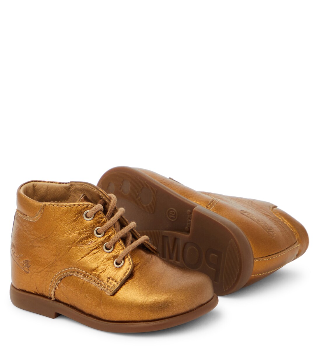 Baby metallic leather boots | Pom d'Api
