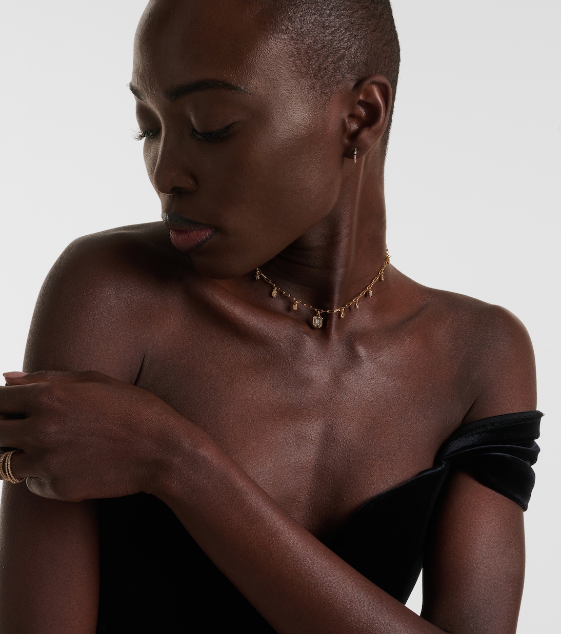 Diamond Illusion 18kt gold choker with diamonds | Shay Jewelry