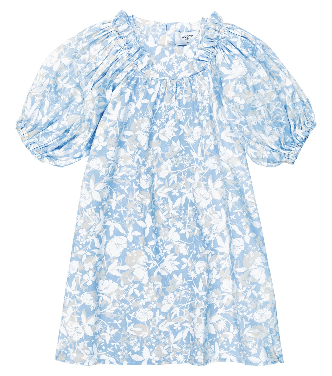 Balloon-sleeve floral cotton dress | Paade Mode