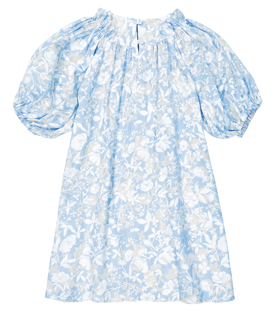 Balloon-sleeve floral cotton dress | Paade Mode