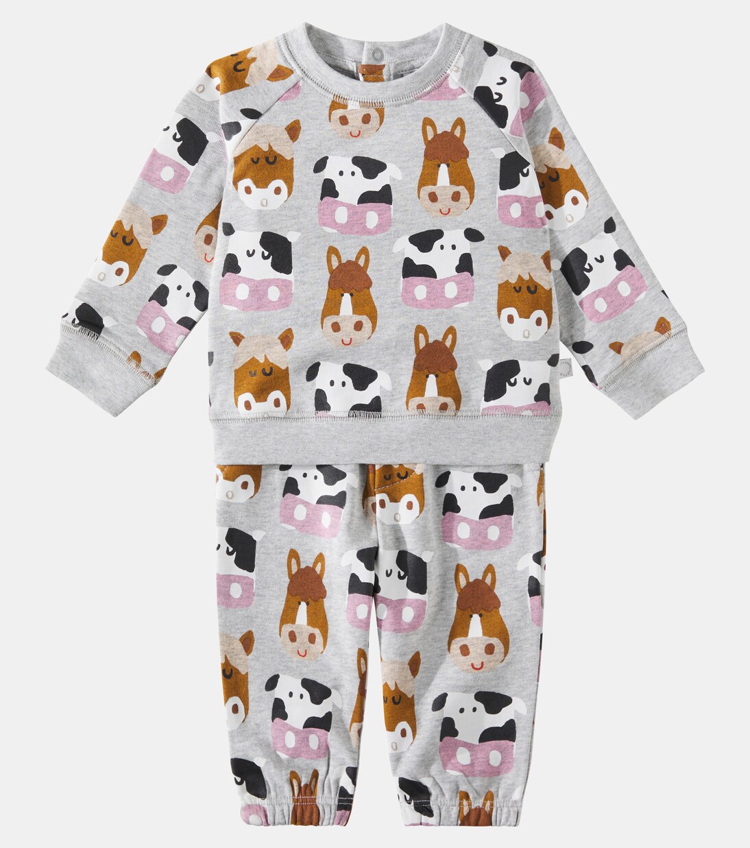 婴幼儿 — 棉质针织运动衫与运动裤套装 | Stella McCartney Kids