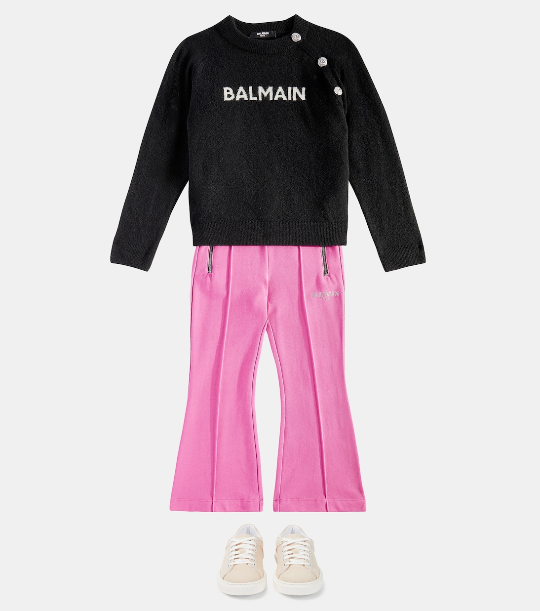 Cotton wide-leg pants | Balmain Kids