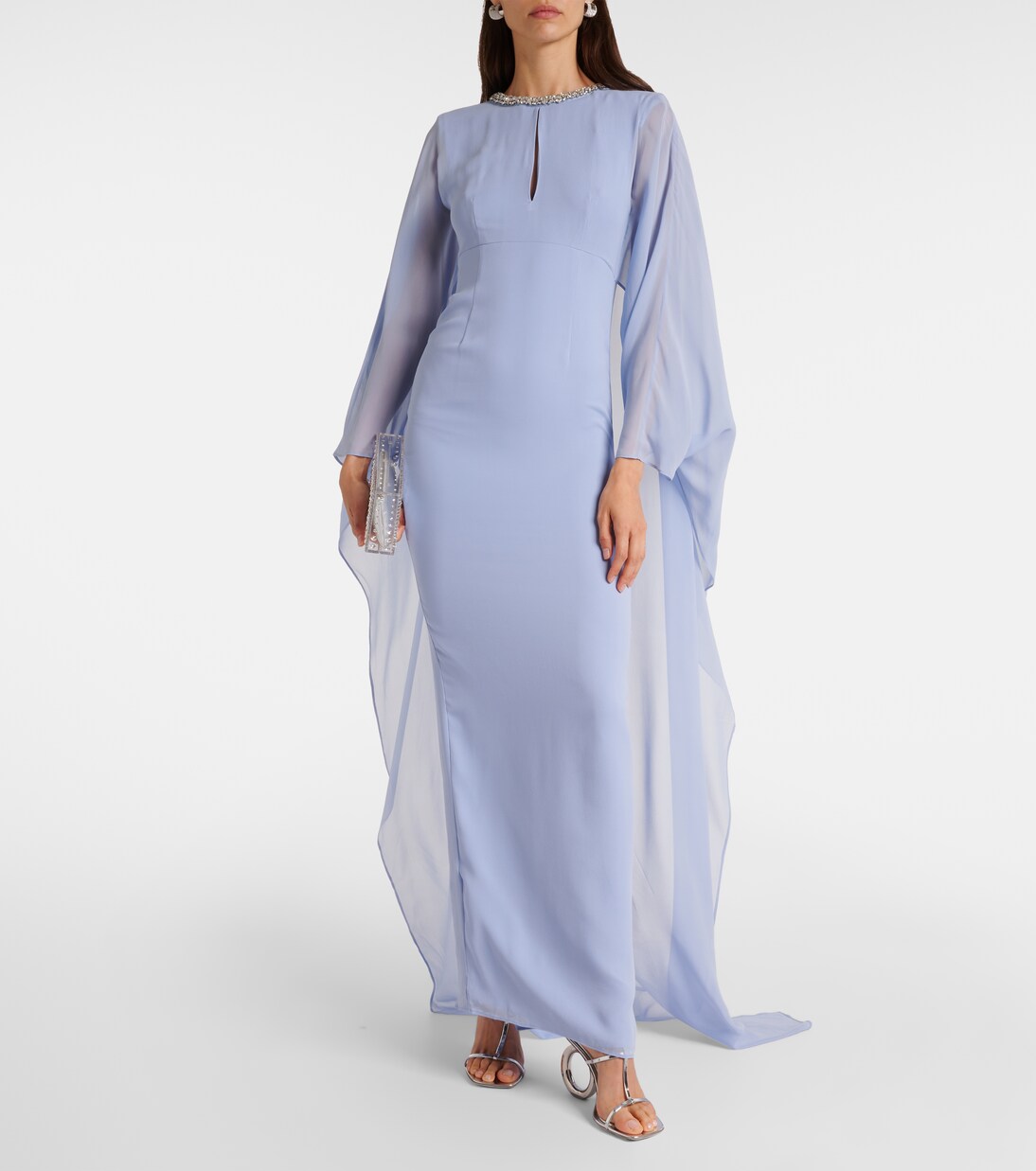 Robe longue en soie à ornements | Roland Mouret