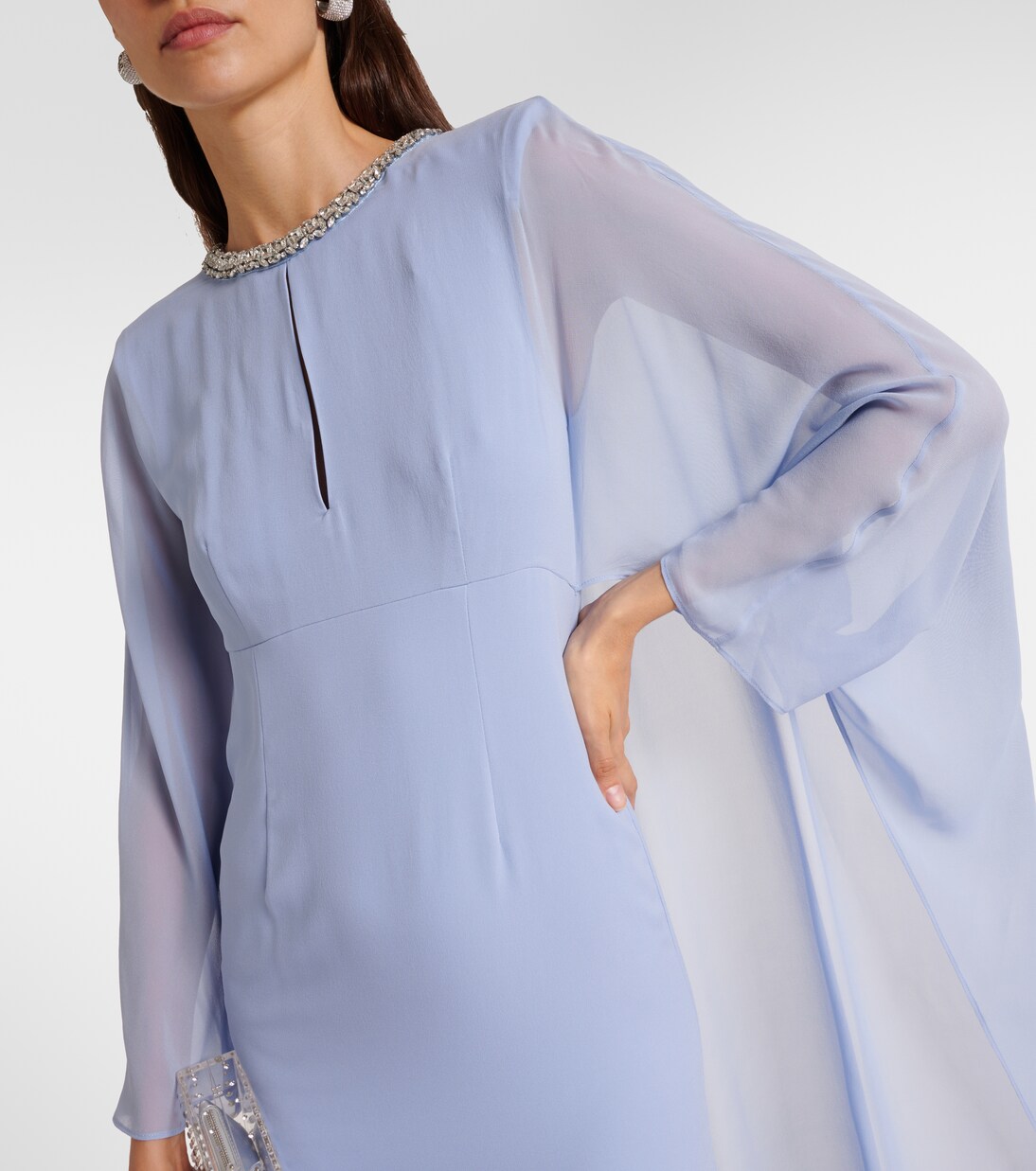 Robe longue en soie à ornements | Roland Mouret