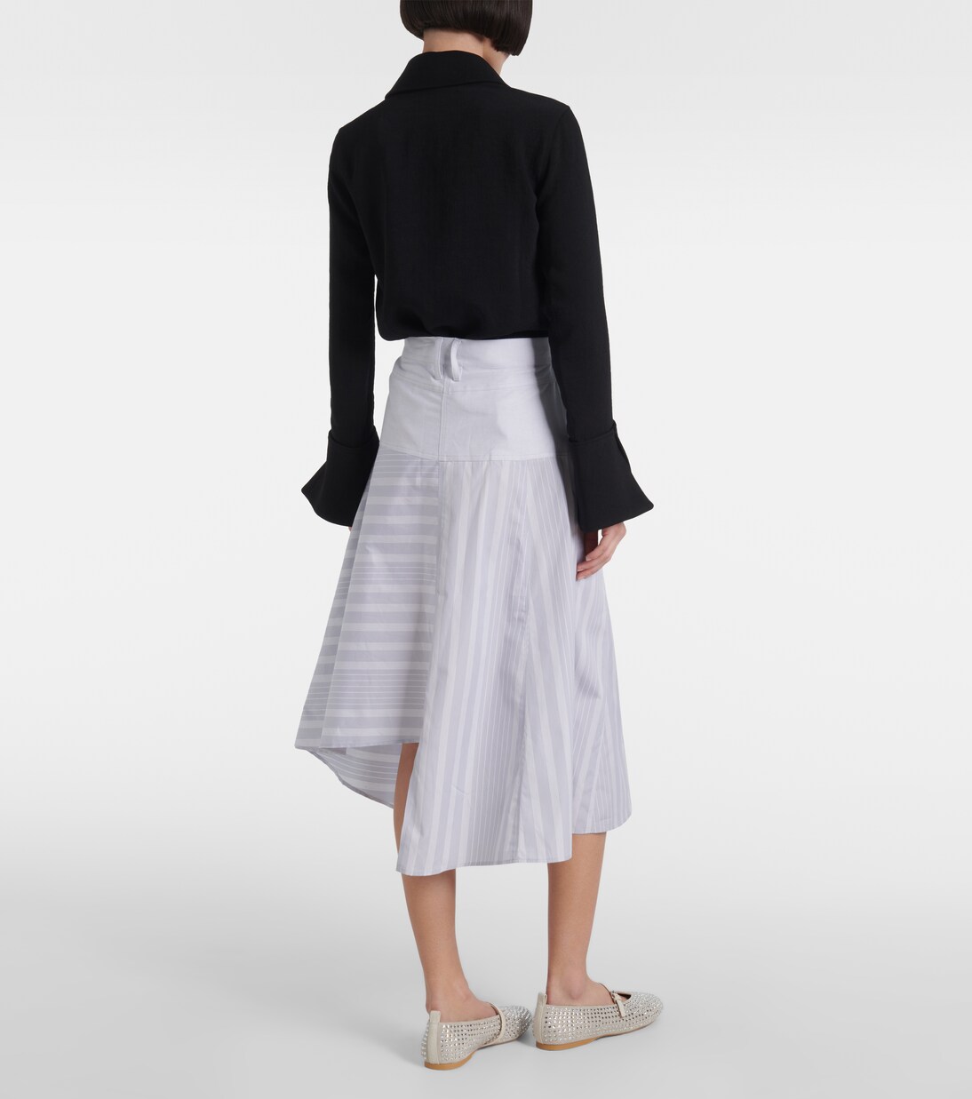 Patchwork cotton midi skirt | JW Anderson
