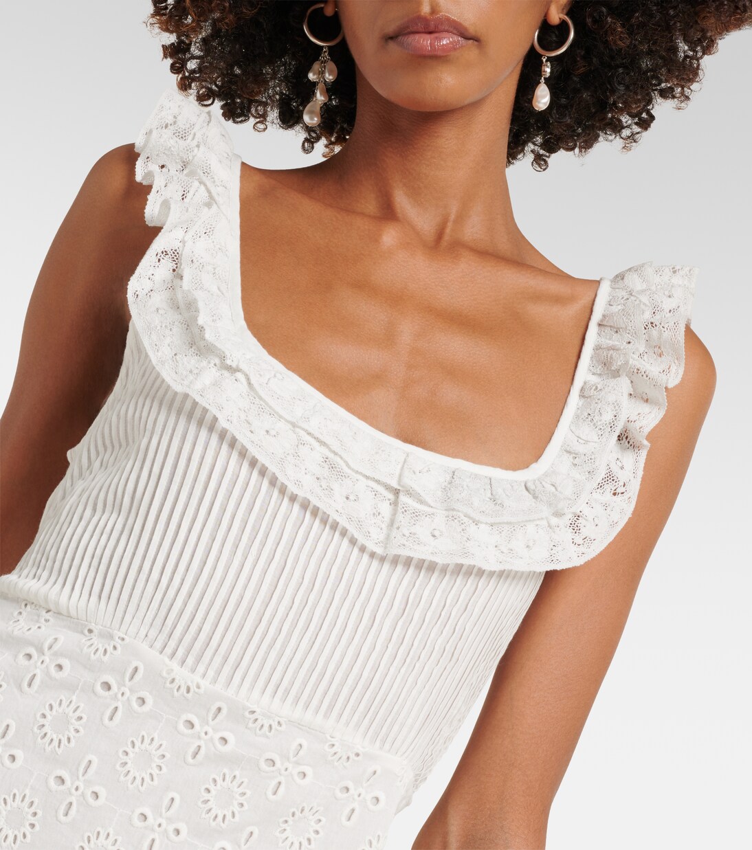 Abito midi Patsy in cotone sangallo | Rixo