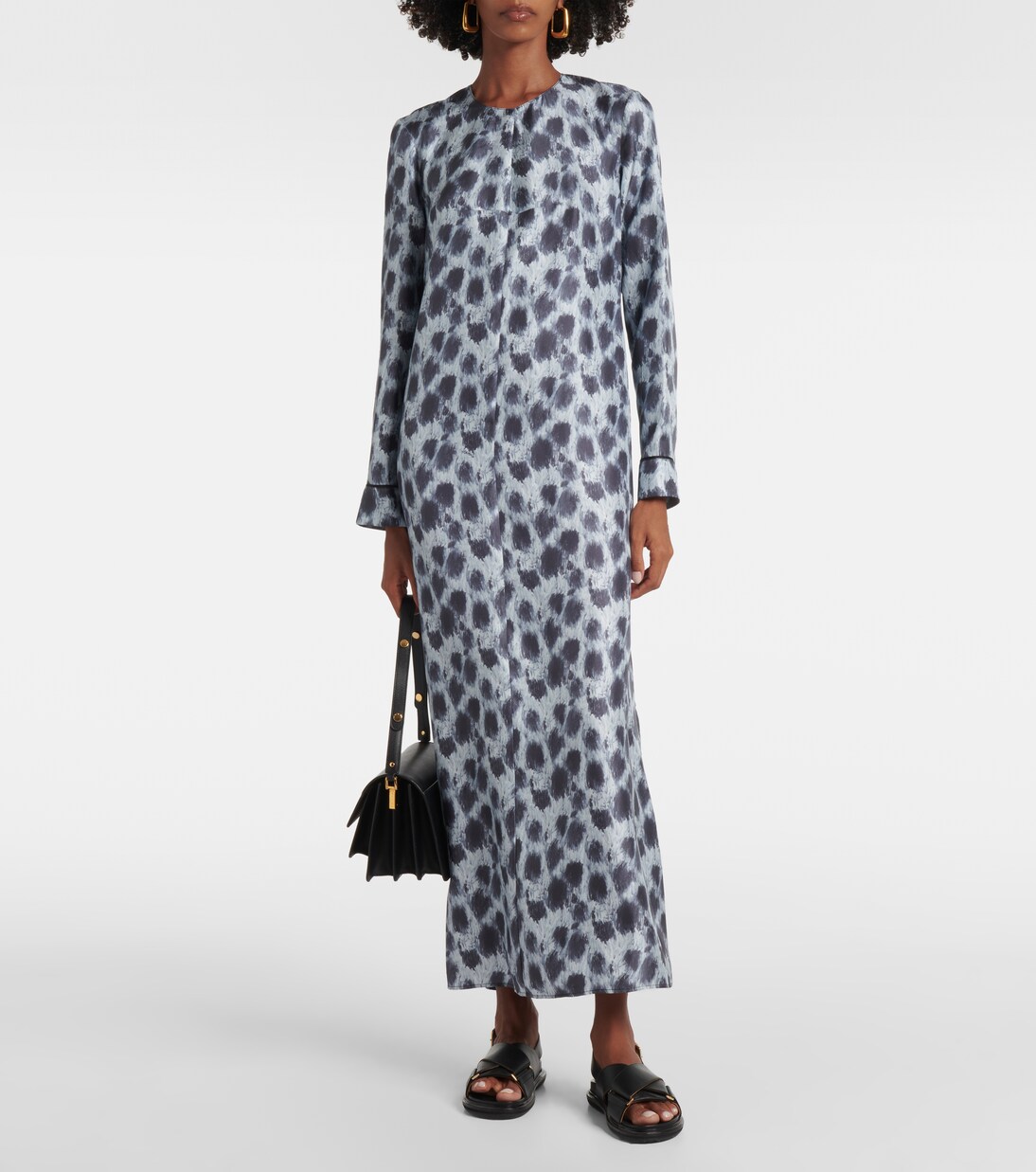 Robe longue imprimée en soie | Marni