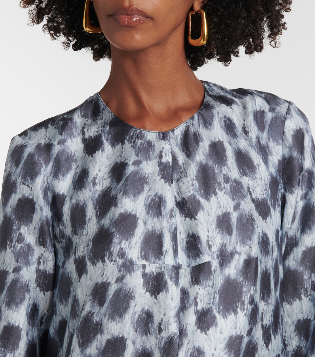 Robe longue imprimée en soie | Marni