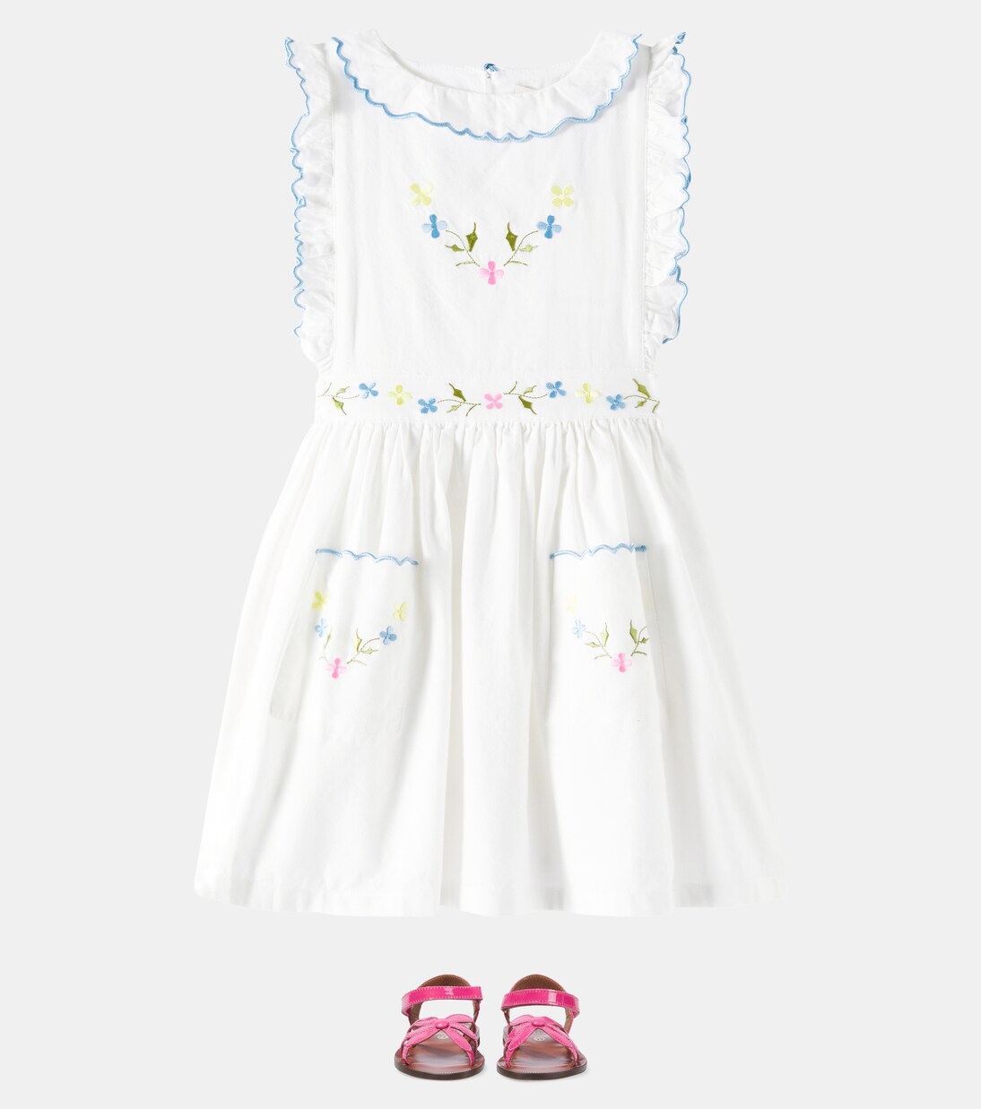 Hermione embroidered cotton baize dress | The New Society