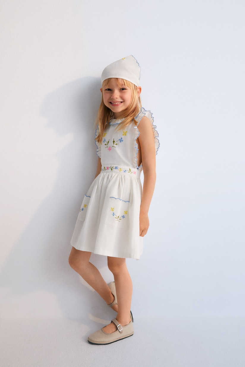 Hermione embroidered cotton baize dress | The New Society