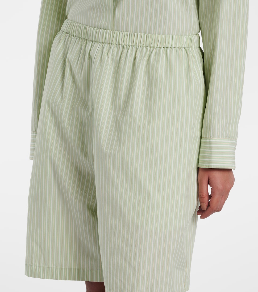 Zinnia striped cotton poplin Bermuda shorts | The Row