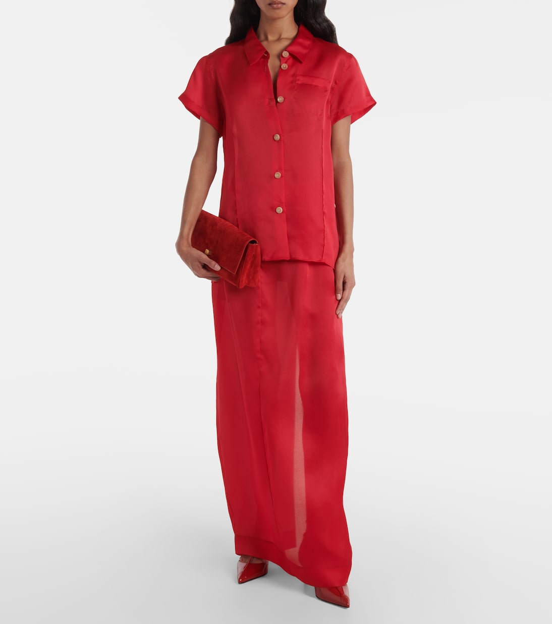 Hemd Keefe aus Seidenorganza | Khaite