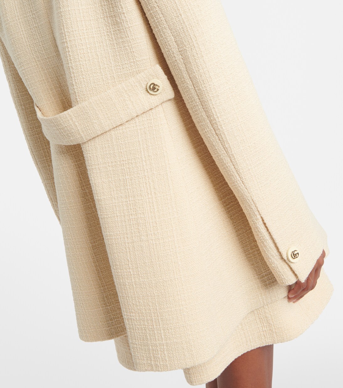Chaqueta de tweed en mezcla de lana con GG | Gucci