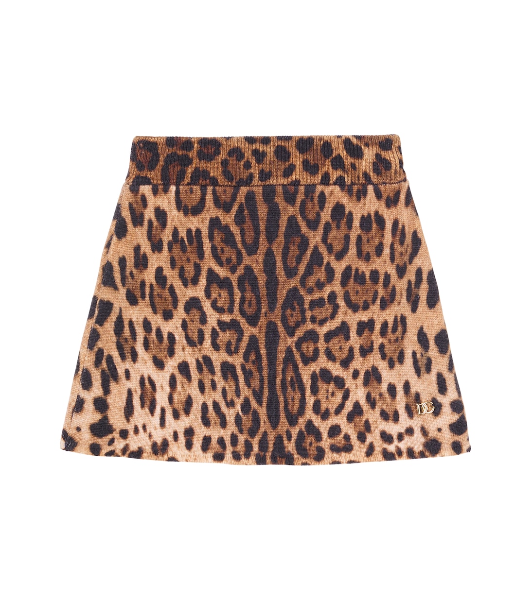 Leopard-print virgin wool skirt | Dolce&Gabbana Kids