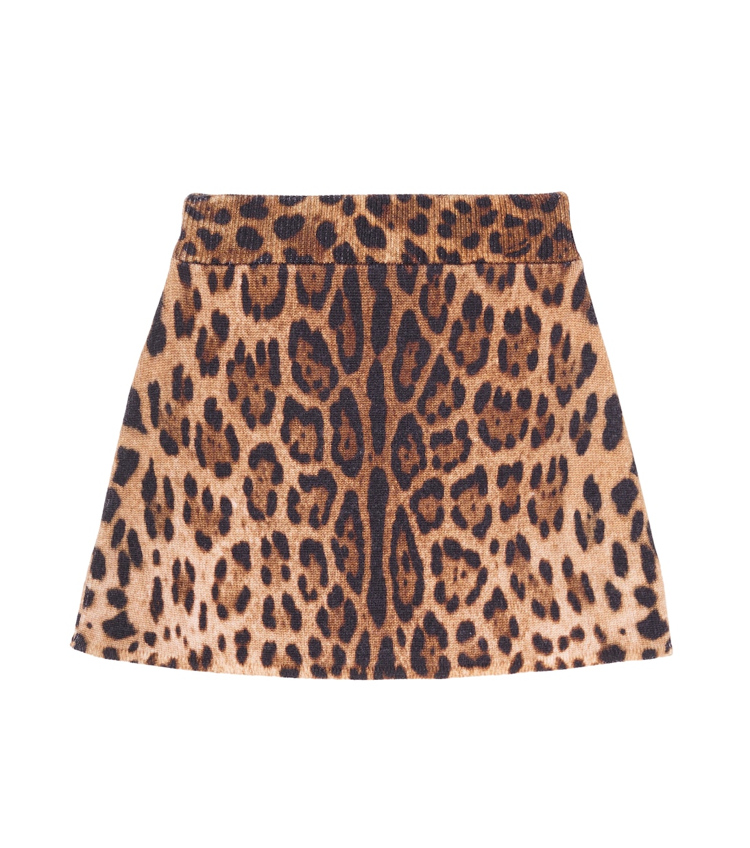Leopard-print virgin wool skirt | Dolce&Gabbana Kids