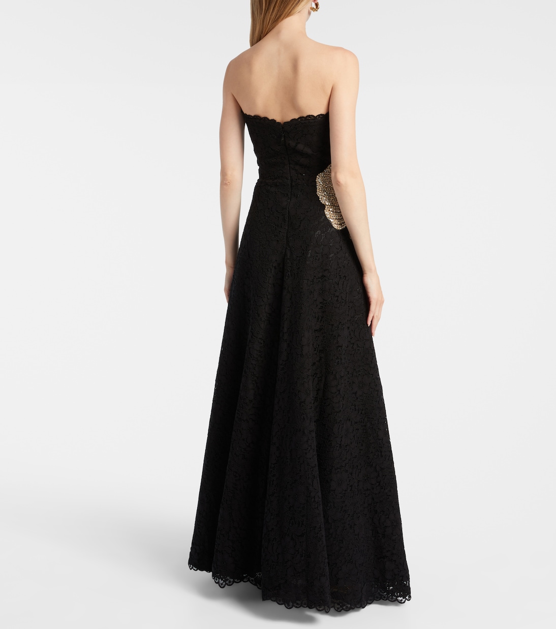 Robe Hallis aus Spitze mit Kristallen | Costarellos