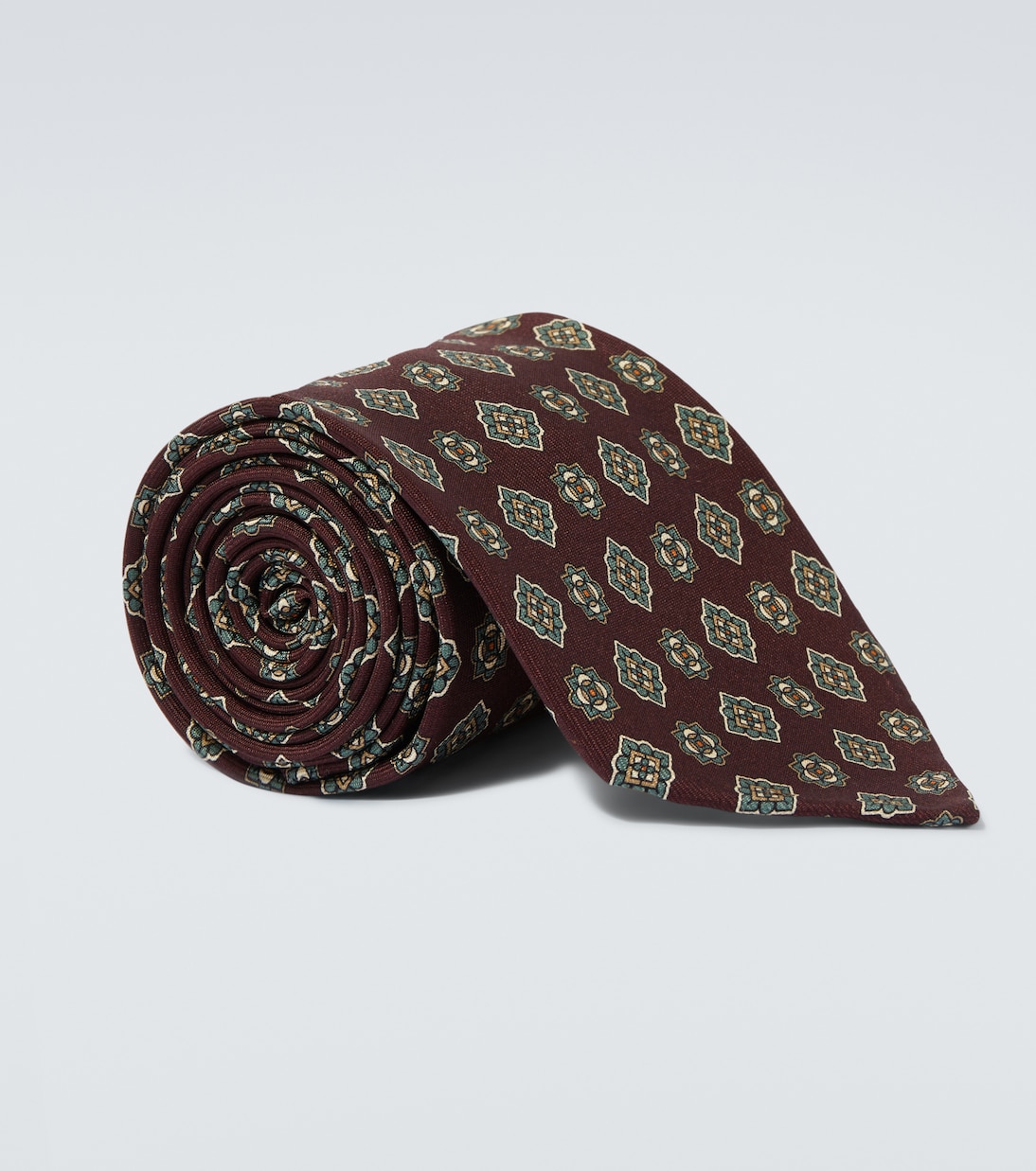 Printed silk satin tie | Rubinacci
