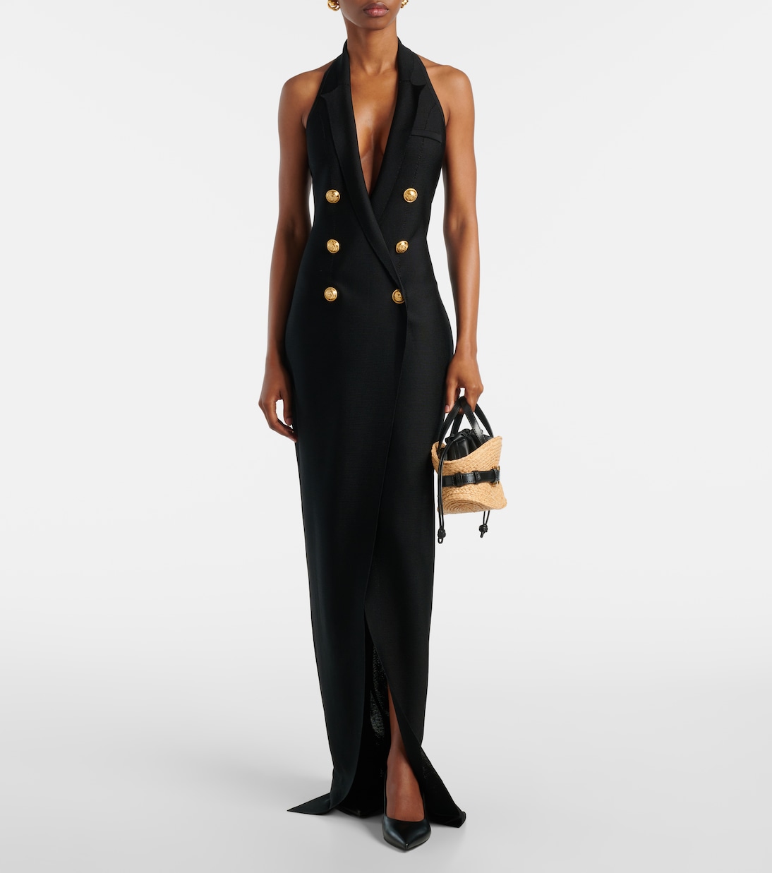 Halterneck open-back blazer dress | Balmain