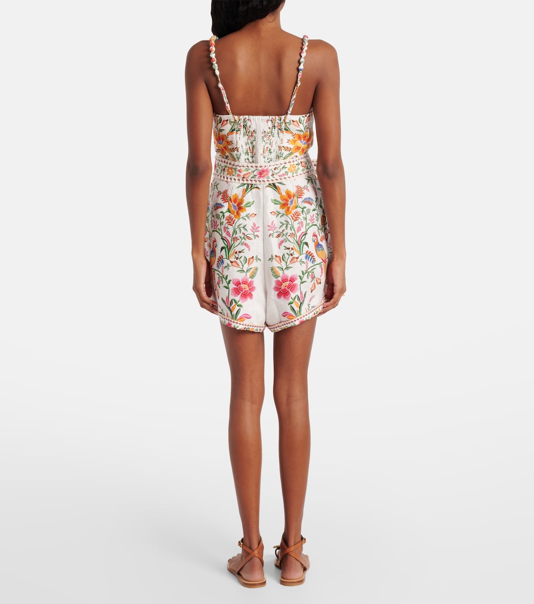 Delicate Forest floral linen romper | Farm Rio