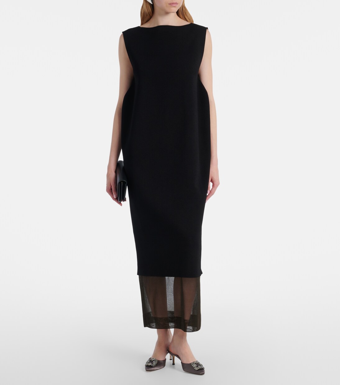 Mules Hangisimu aus Satin mit Kristallen | Manolo Blahnik