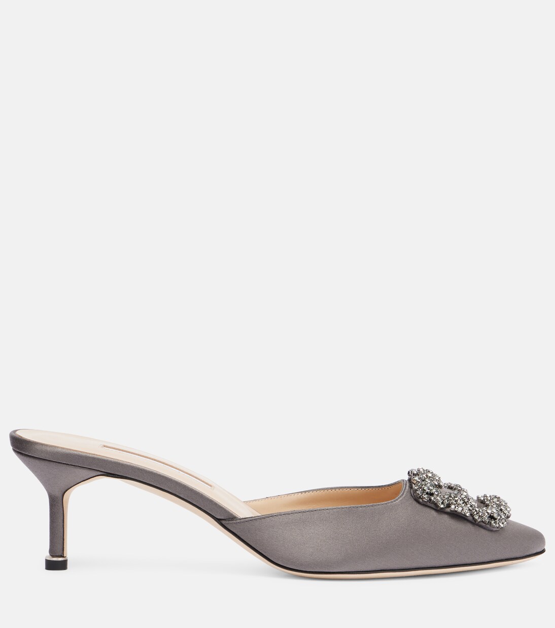 Mules Hangisimu aus Satin mit Kristallen | Manolo Blahnik