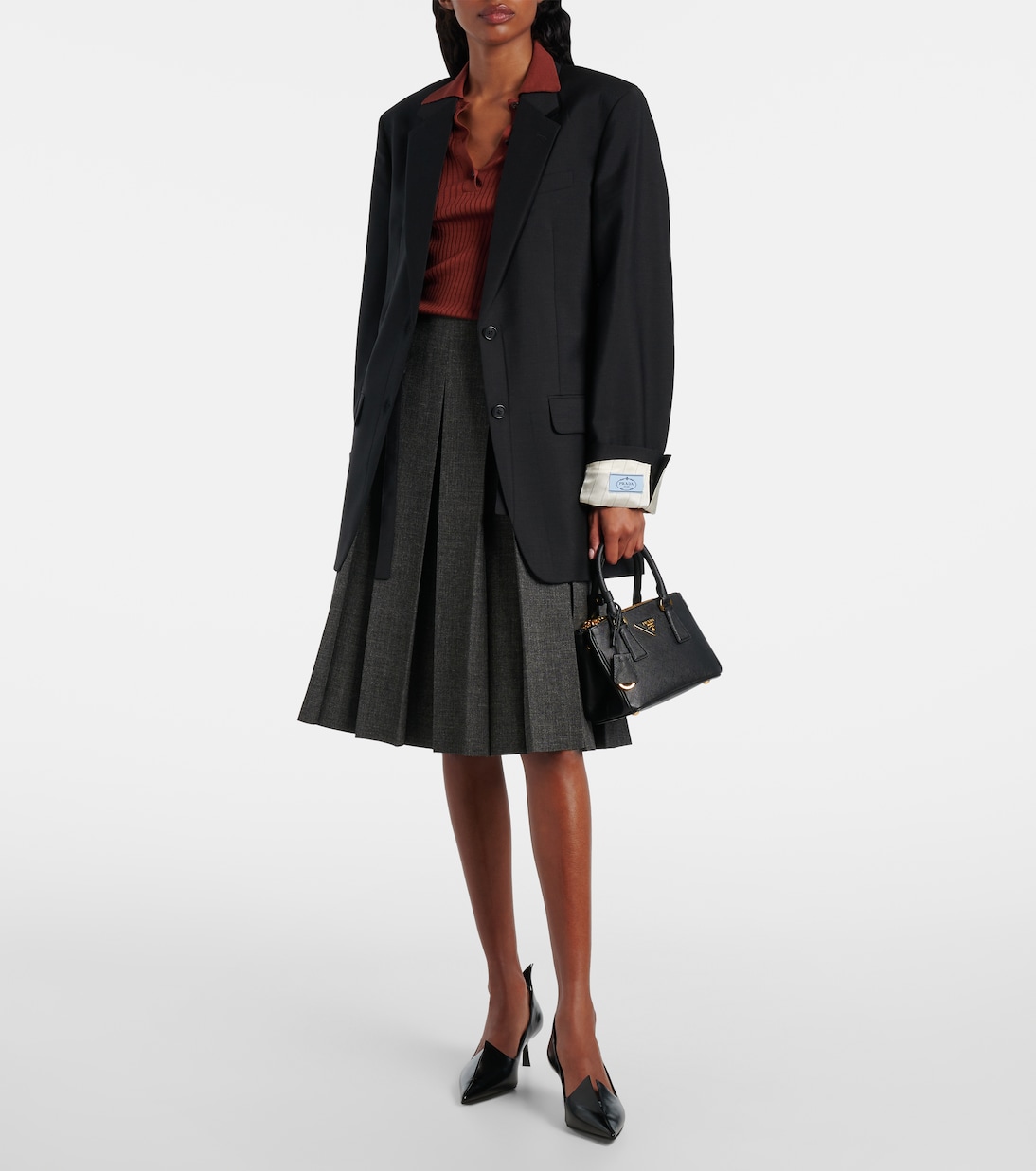 Galleria Saffiano Mini leather tote bag | Prada