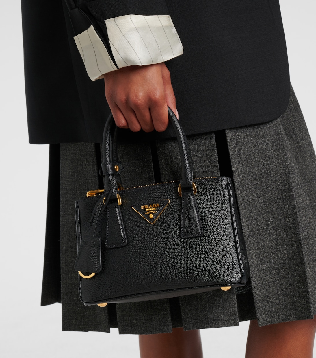 Galleria Saffiano Mini leather tote bag | Prada