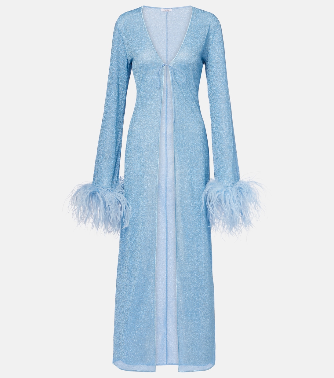 Lumière Plumage feather-trimmed robe | Oséree