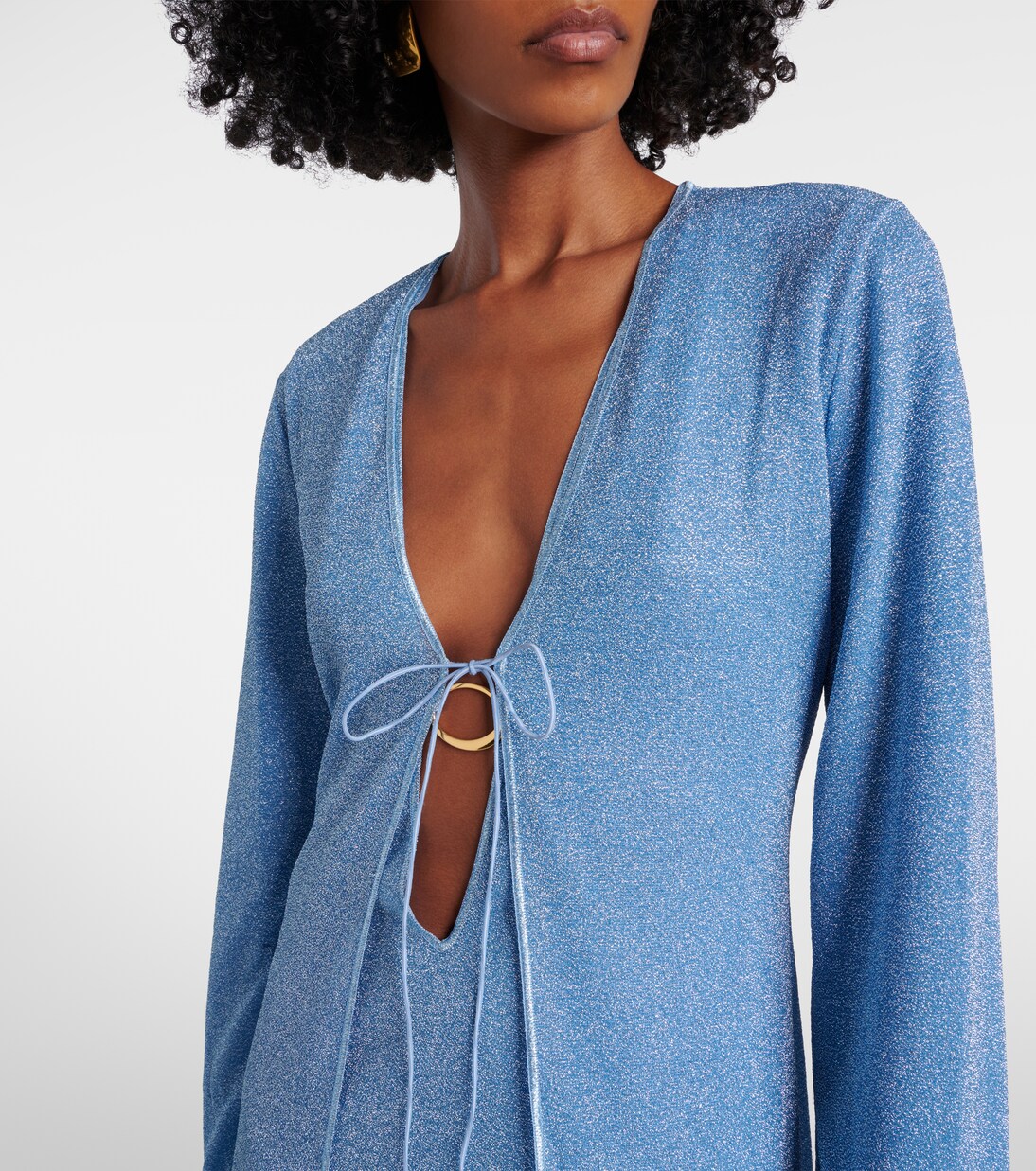 Lumière Plumage feather-trimmed robe | Oséree