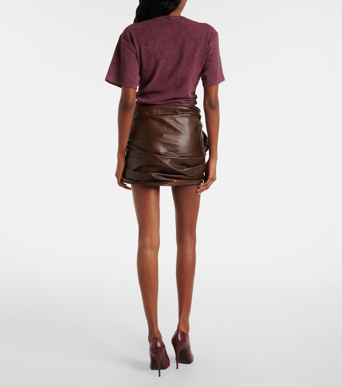 Minifalda de piel fruncida | Magda Butrym