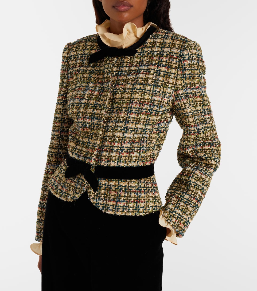 Jacke aus Tweed mit Samt | Valentino