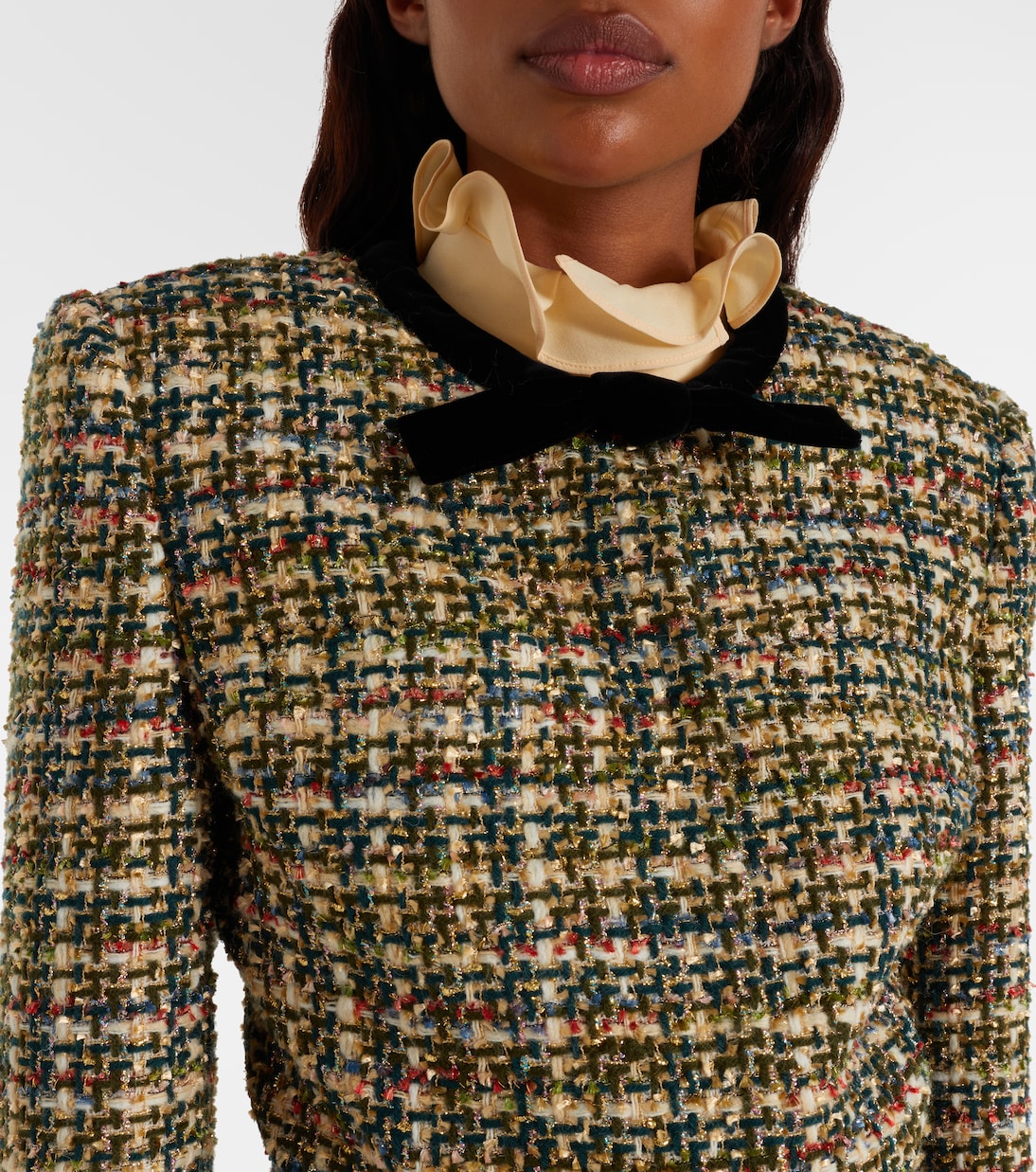 Jacke aus Tweed mit Samt | Valentino