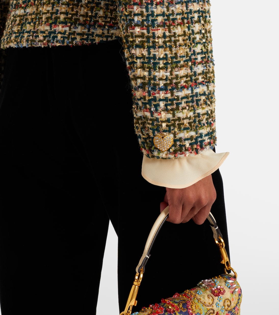 Jacke aus Tweed mit Samt | Valentino