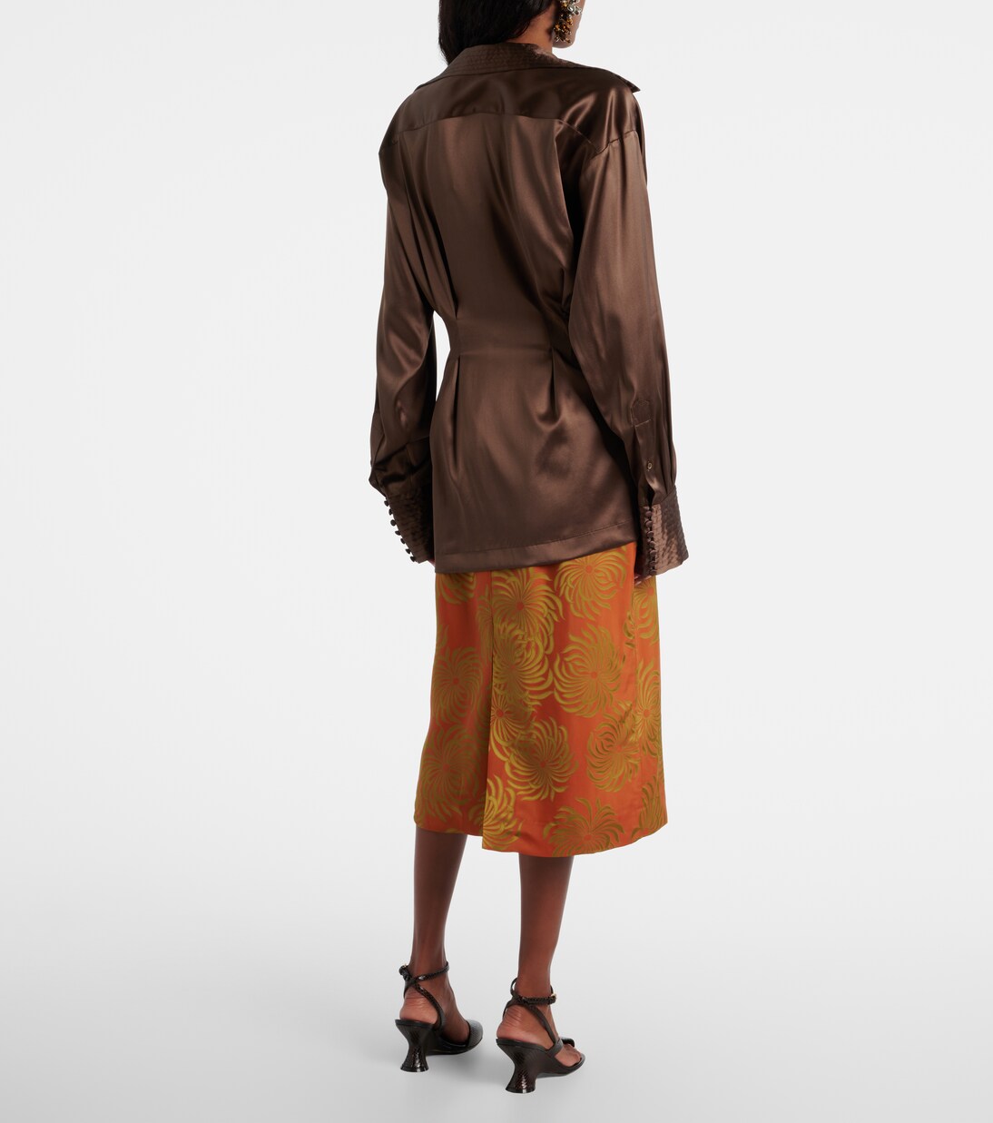 Draped silk-blend shirt | Dries Van Noten