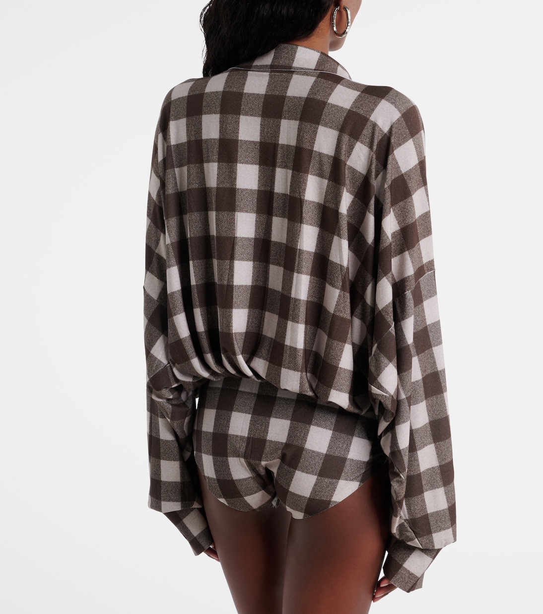 Checked oversized bodysuit | Norma Kamali